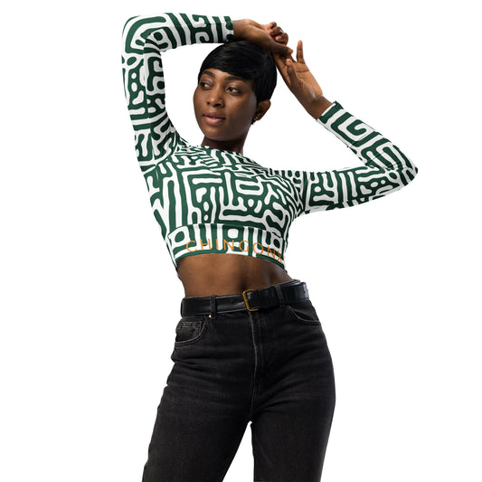 Chingonx Recycled long-sleeve crop top- Selva