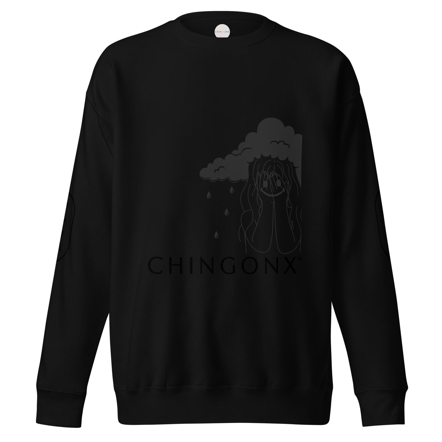 Chingonx Premium Sweatshirt- Black Ghost "S.A.D"