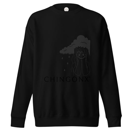 Chingonx Premium Sweatshirt- Black Ghost "S.A.D"