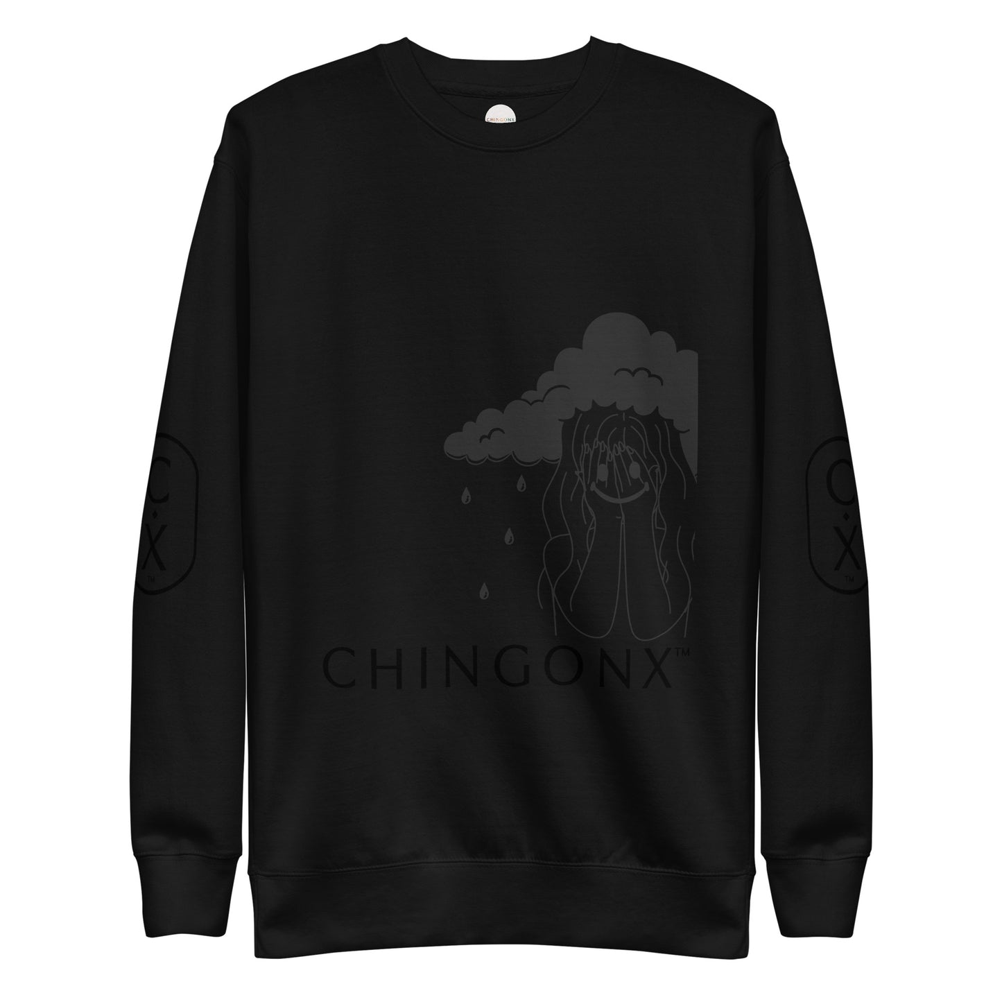 Chingonx Premium Sweatshirt- Black Ghost "S.A.D"